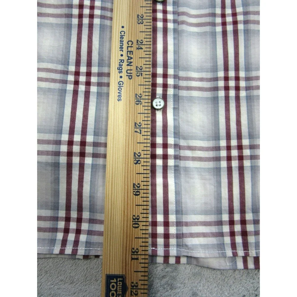 Banana Republic Men's XL Shirt Button Down Long Slv Plaid Red White Preppy